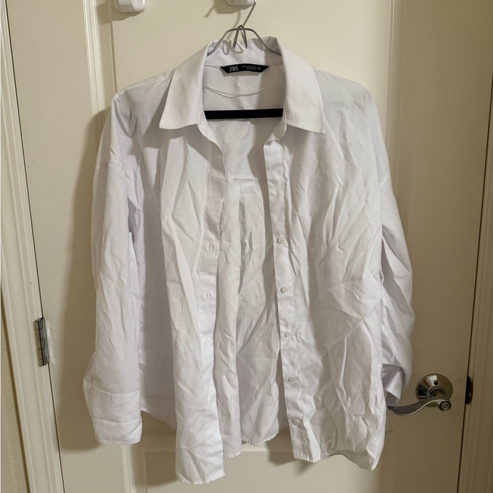 Zara White Button Down Shirt